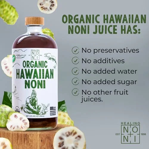 Organic Hawaiian Noni Juice - 1 Pack of 32oz Glass Bottles M866057