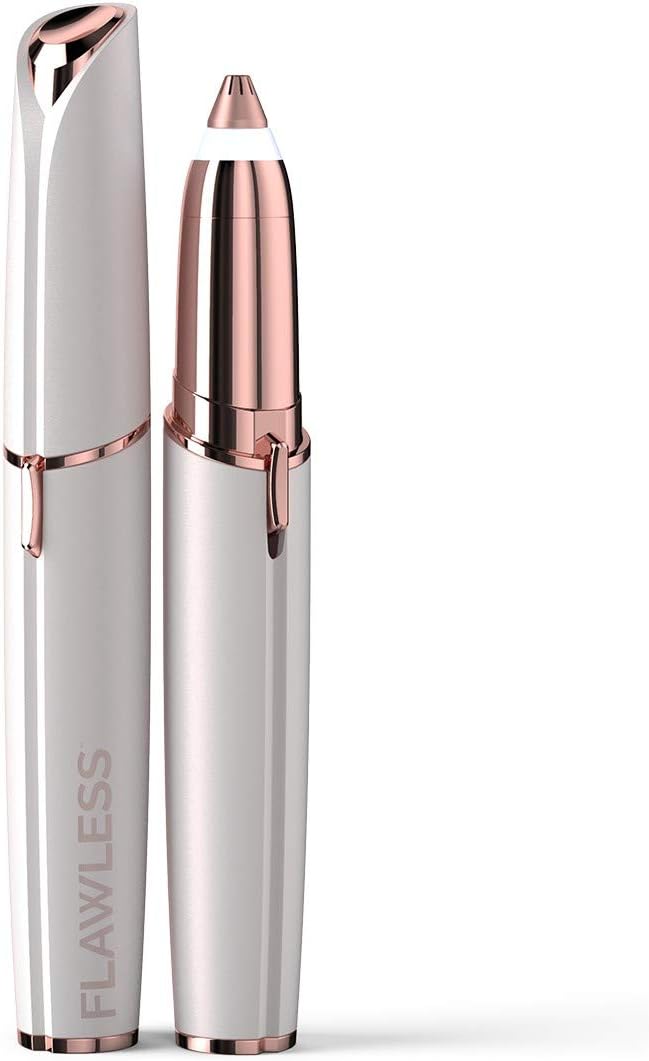 White Electric Eyebrow Hair Remover Razor with LED Light J8887