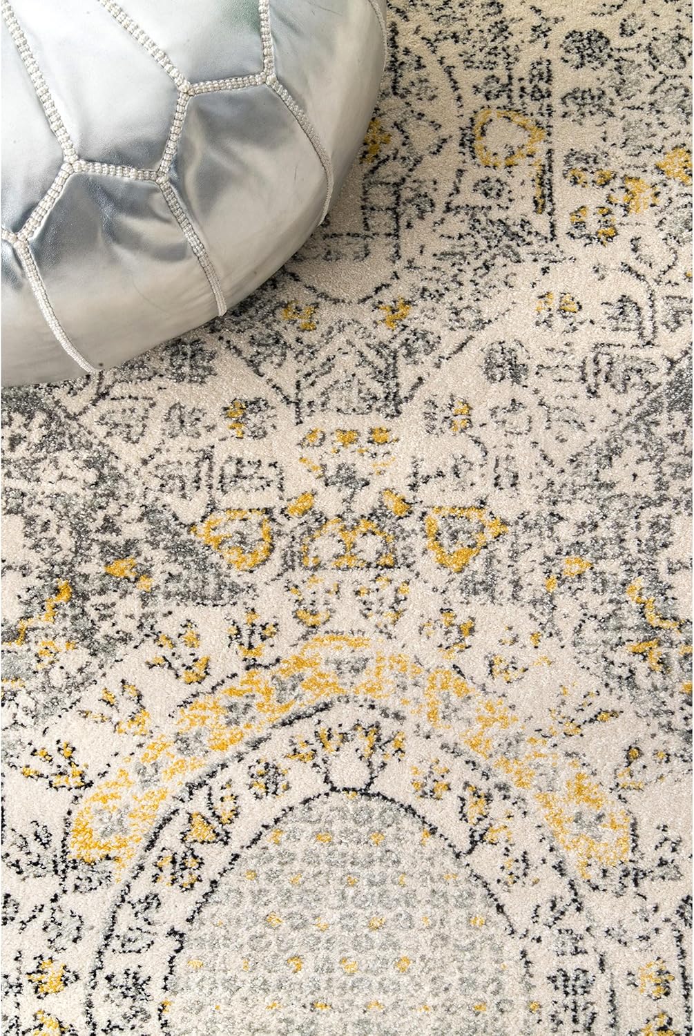 2x10 Runner Rug Gold/Off-White D613