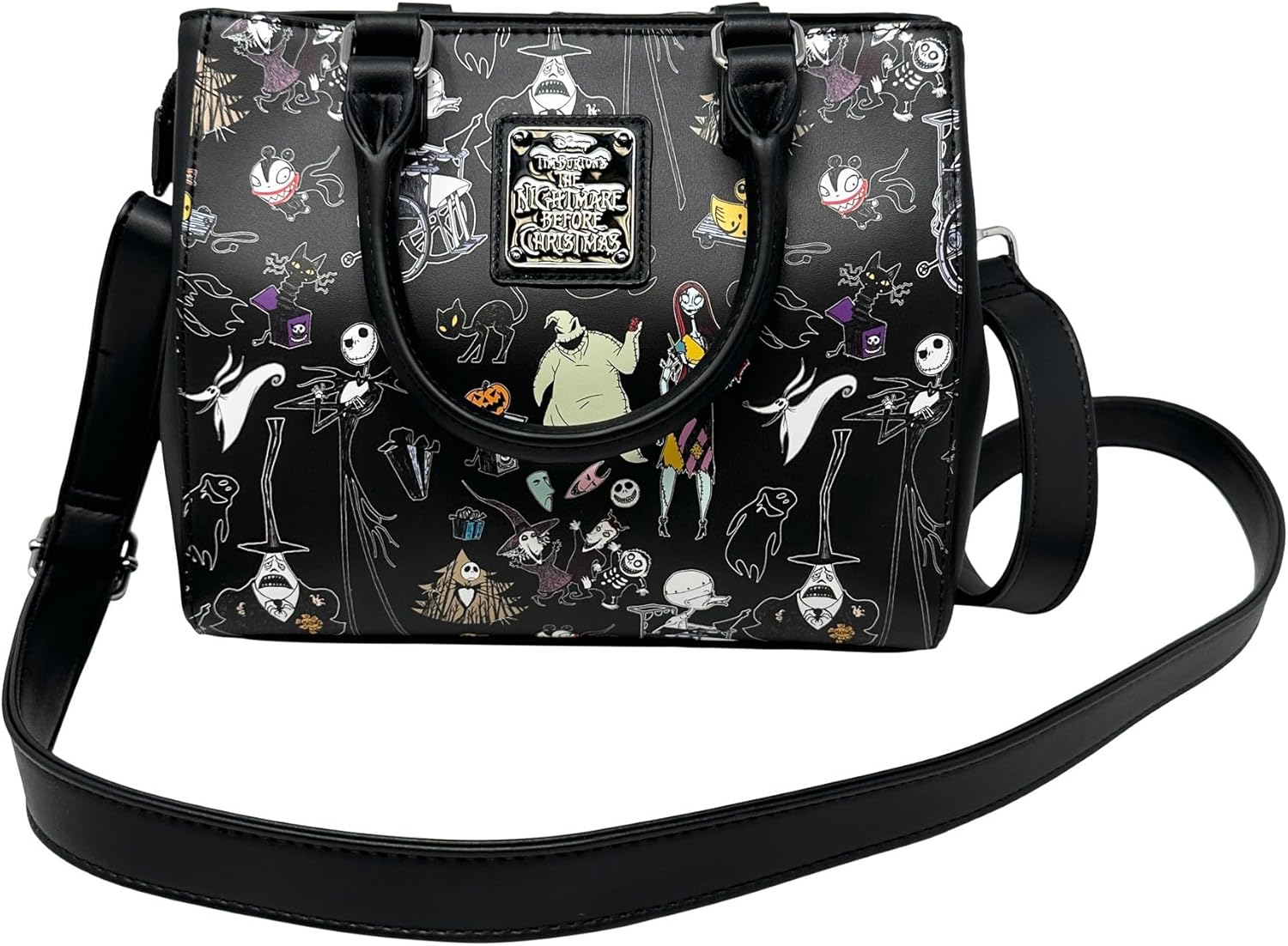 Disney The Nightmare Before Christmas Allover Print Crossbody Satchel Handbag B334