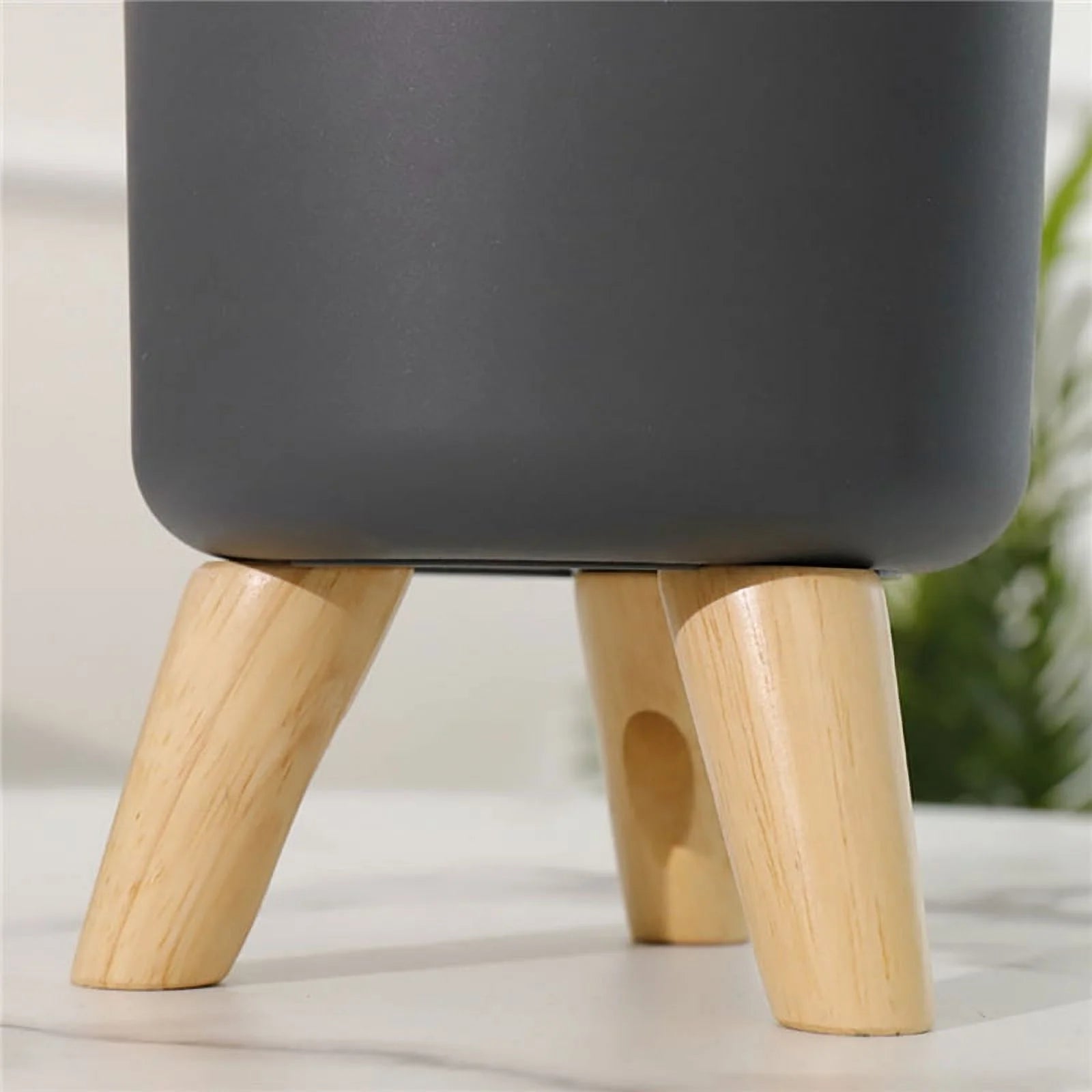 Indoor Planters Set with Wooden Legs Floor Standing Flower Pot W991253
