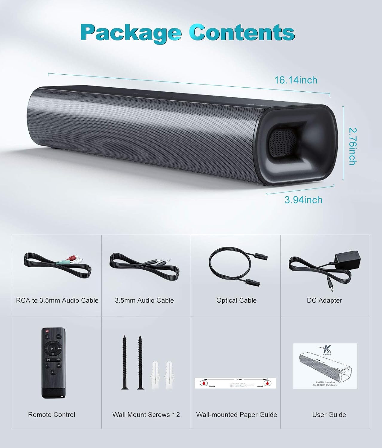 Mini Soundbar, 2.0 Channel, Bluetooth 5.0 T56448