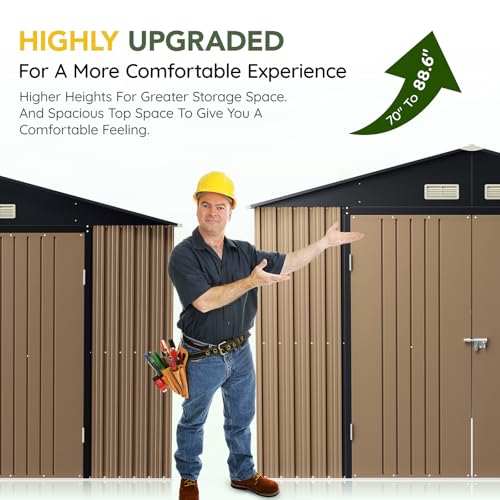 Brown Metal Utility Storage Shed 10 x 12ft F962