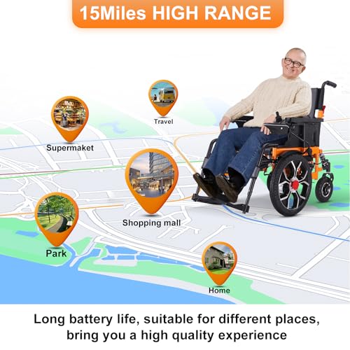 Foldable Electric Wheelchair with Dual Motor, Supports up to 330 lbs E10804