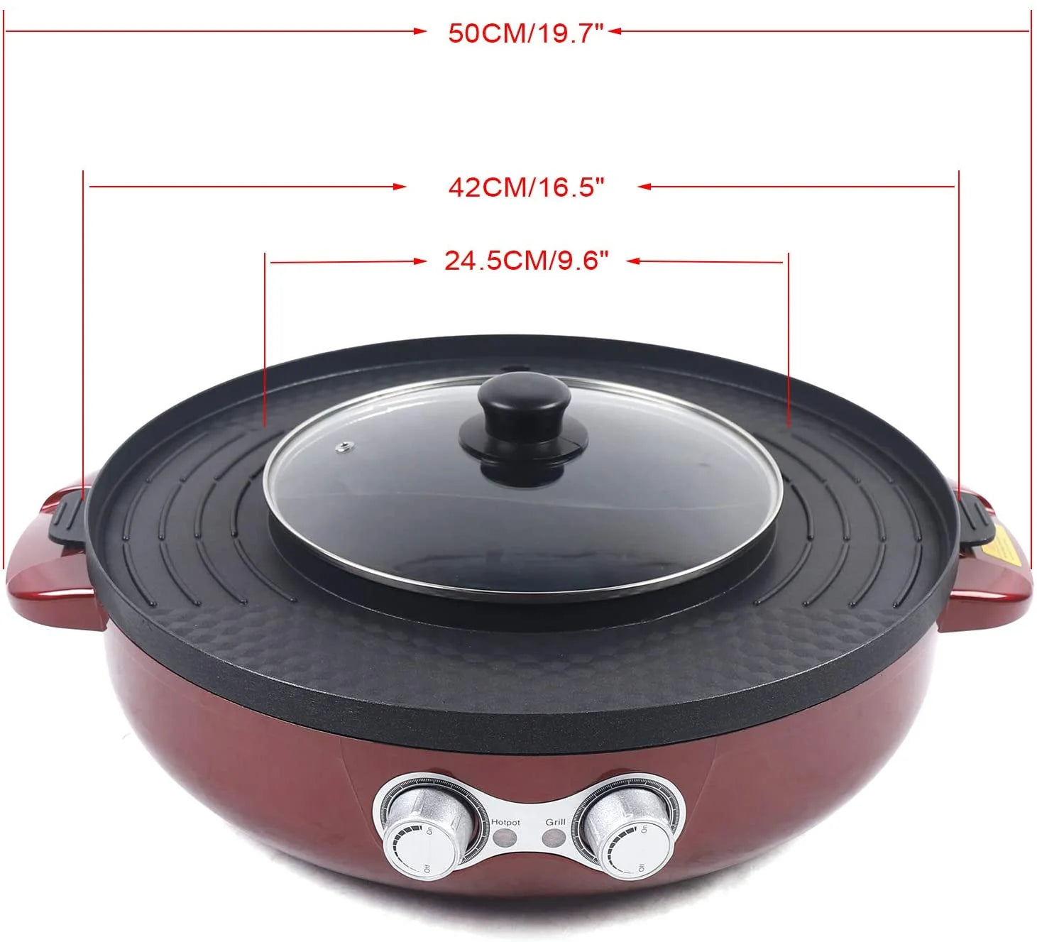 2 in 1 Electric Smokeless BBQ Grill and Hot Pot, 3.6L 2200W D28259
