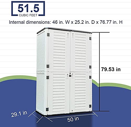 Dark Brown Resin Outdoor Storage Cabinet 52 Cu.ft D8386