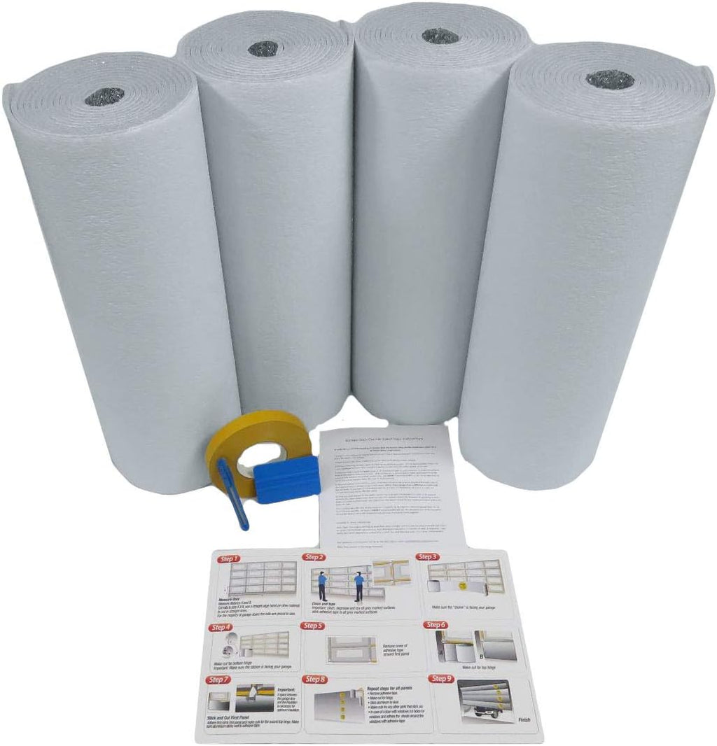 White Reflective Foam Core 2 Car Garage Door Insulation Kit 18FT x 8FT L7378