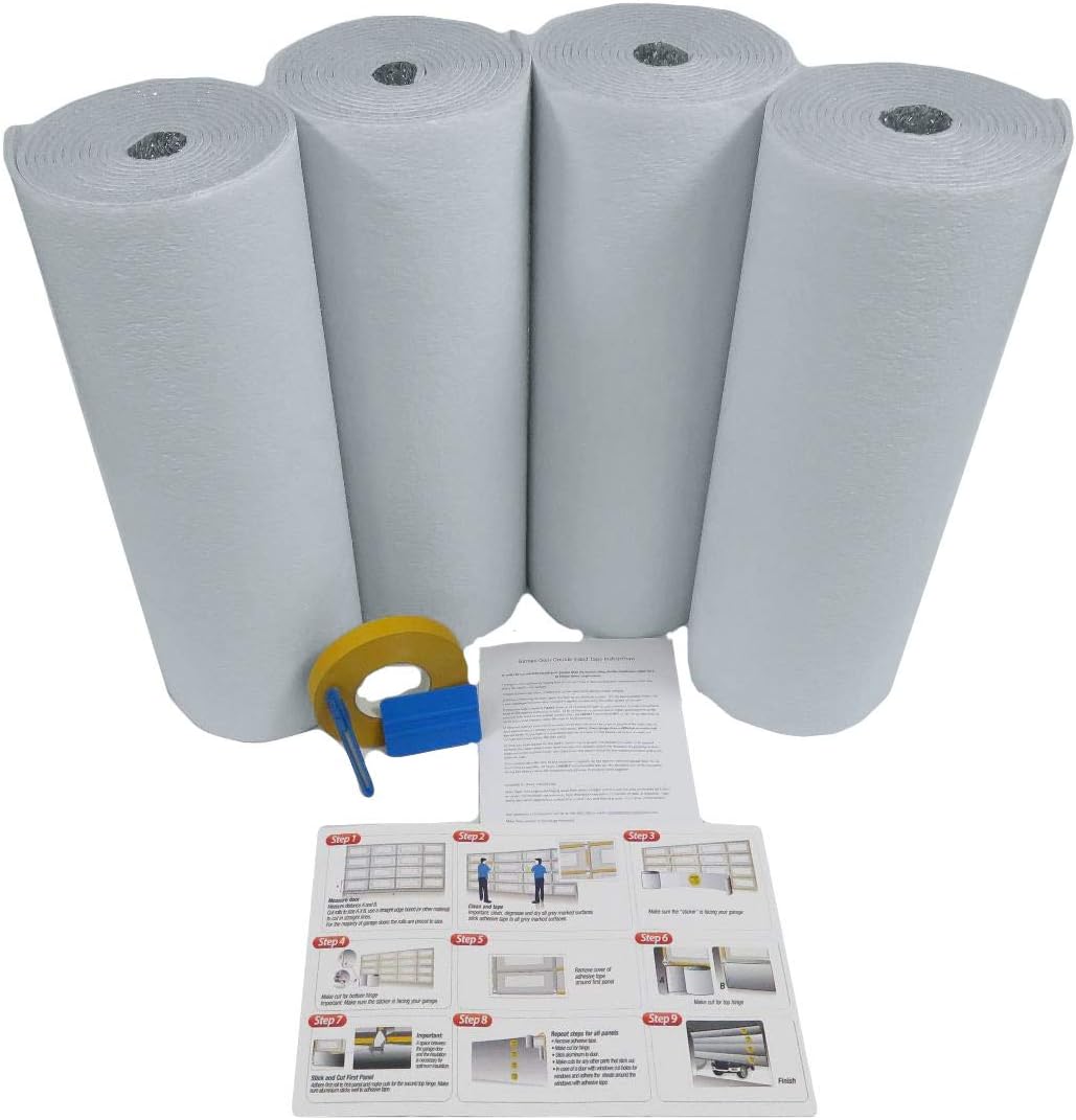 White Reflective Foam Core 2 Car Garage Door Insulation Kit 18FT x 8FT L7378