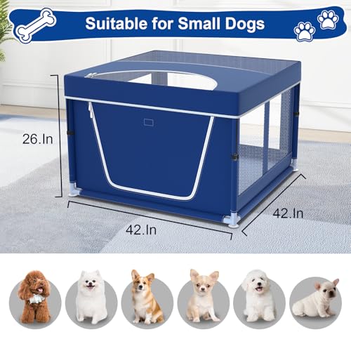 Blue Puppy Playpen with Top Cover G5289