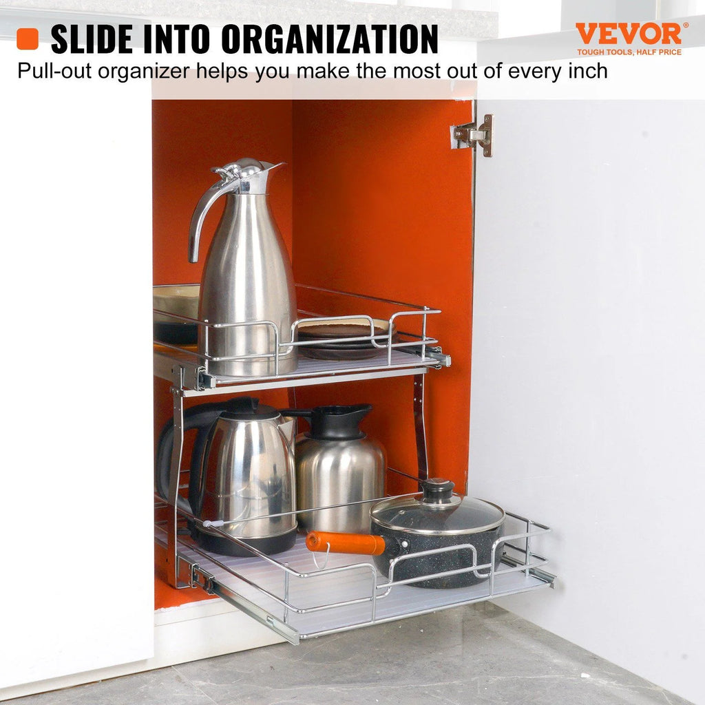 Chrome-Plated Steel Pull Out Cabinet Organizer O309017