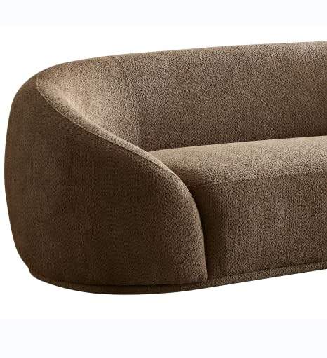 Cream Curved 3-Seater Boucle Sofa K407
