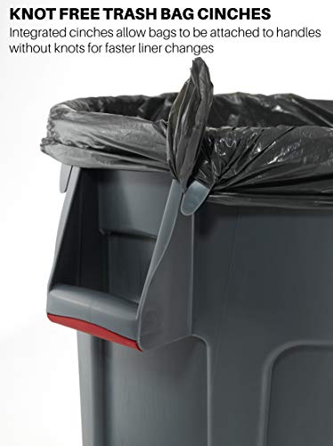 32-Gallon Black Heavy-Duty Round Trash Can J2633