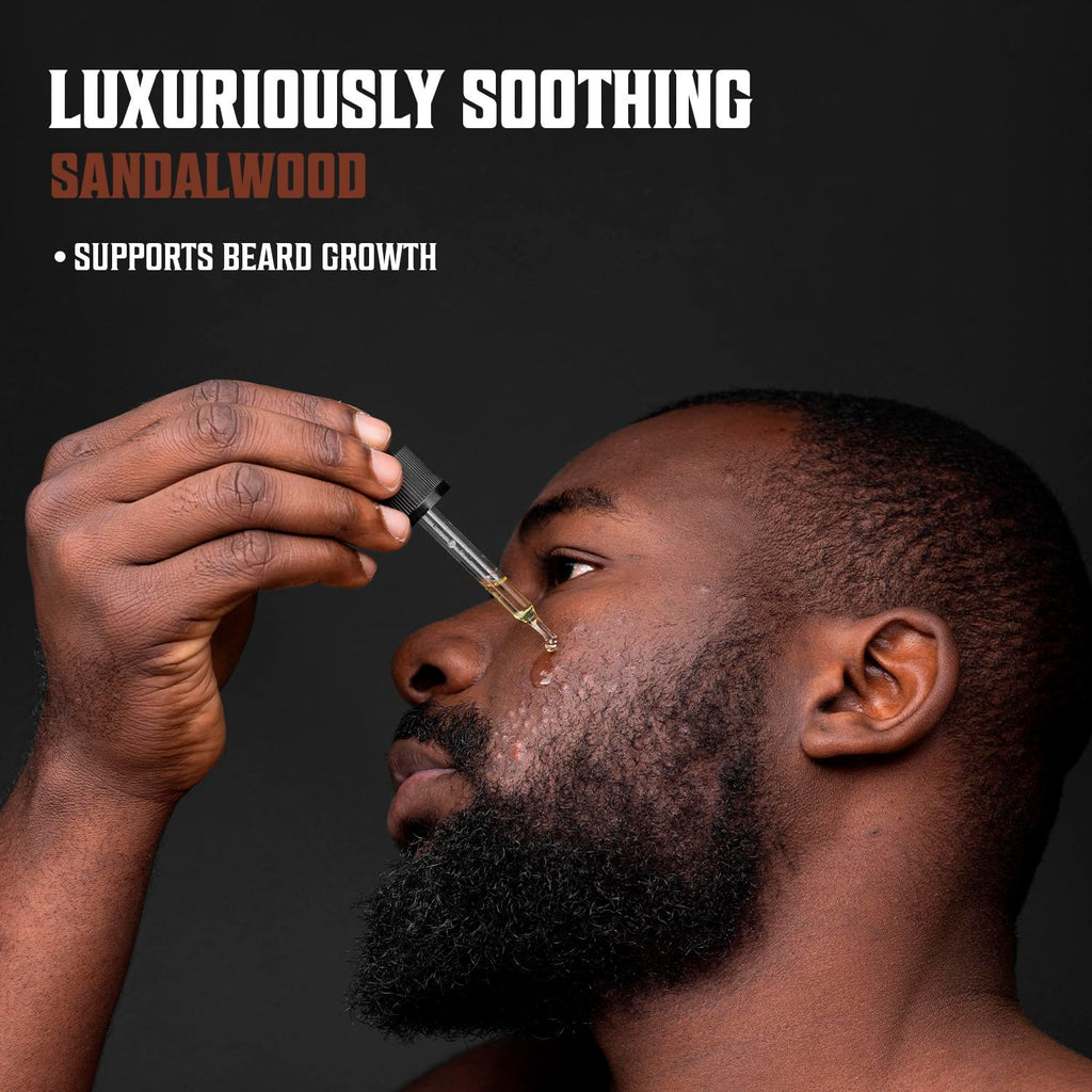 Sandalwood Beard Balm and Beard Oil Bundle with Argan and Jojoba Oils K21629