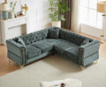 81.5" Chenille L-Shaped 5-Seater Sectional Sofa with 3 Cushions (Gray) H218284