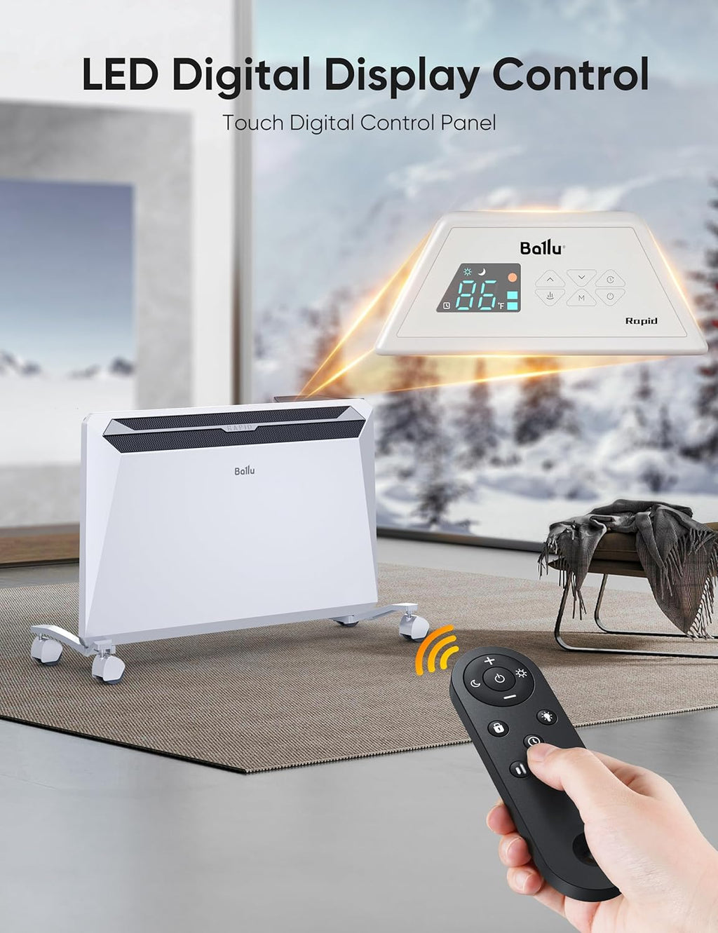 1500W Convection Space Heater with Remote and Timer B3375