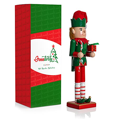 Red and Green Wooden Nutcracker 15" C971827