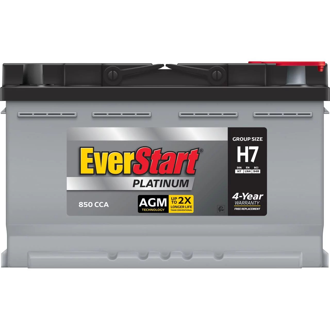 AGM Automotive Battery, Group Size H7 / LN4 / 94R 12 Volt, 800 CCA 140 RC B810565