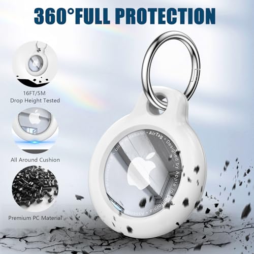 Black Hard PC Airtag Holder with Keychain K2450
