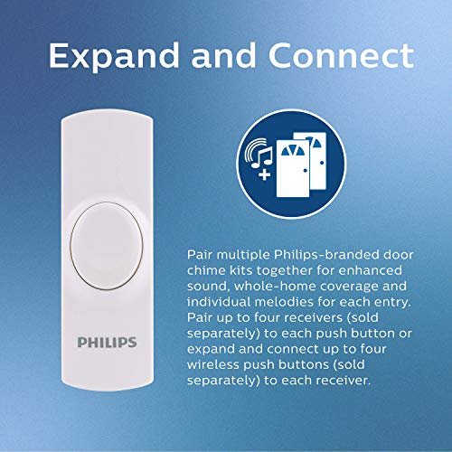 Wireless Doorbell Kit with 2 Push Buttons, White X695