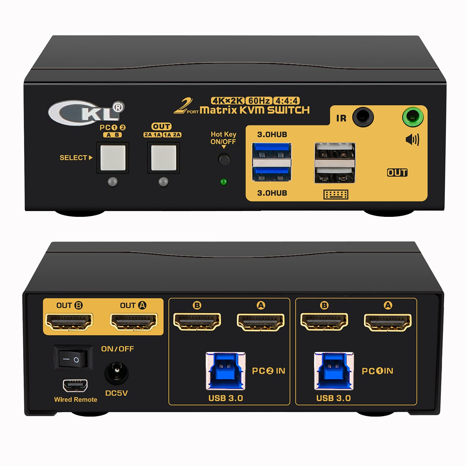 2x2 Matrix HDMI KVM Switch Dual Monitor USB 3.0 4K 60Hz X28269