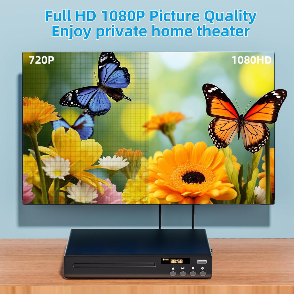 Compact DVD Player with USB Input and HDMI/RCA Output V960