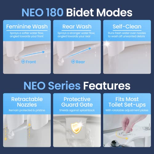 Self-Cleaning Dual Nozzle Non-Electric Bidet Attachment (Blue) J4332