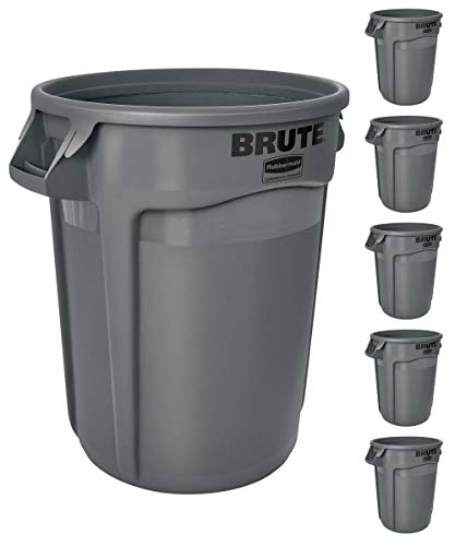 32-Gallon Black Heavy-Duty Round Trash Can J2633