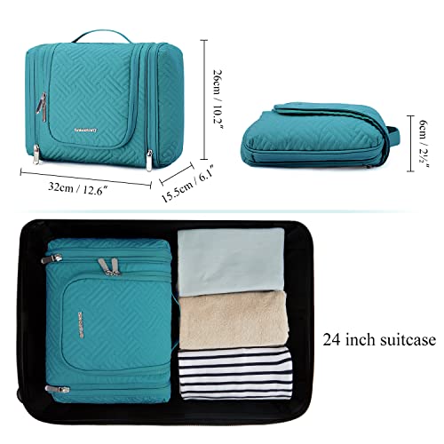 Large Black Water-resistant Toiletry Bag with Hanging Hook T794