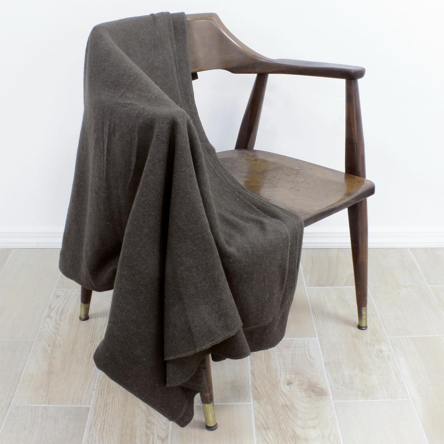 Grey Warm Wool Fire Retardant Blanket, 62" x 80" R12742