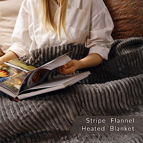 Beige Full Size Electric Heated Blanket with Dual Controller N480513