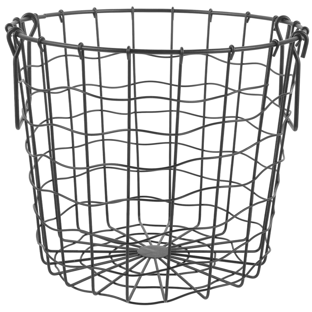 Round Iron Firewood Storage Basket (black) A812726