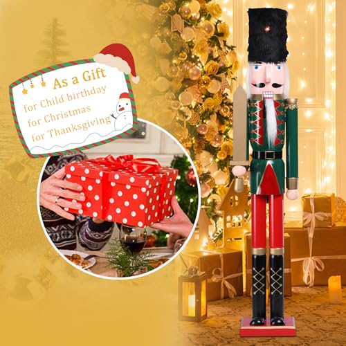 Green Wooden Soldier Nutcracker Figurines, 41.5 J959