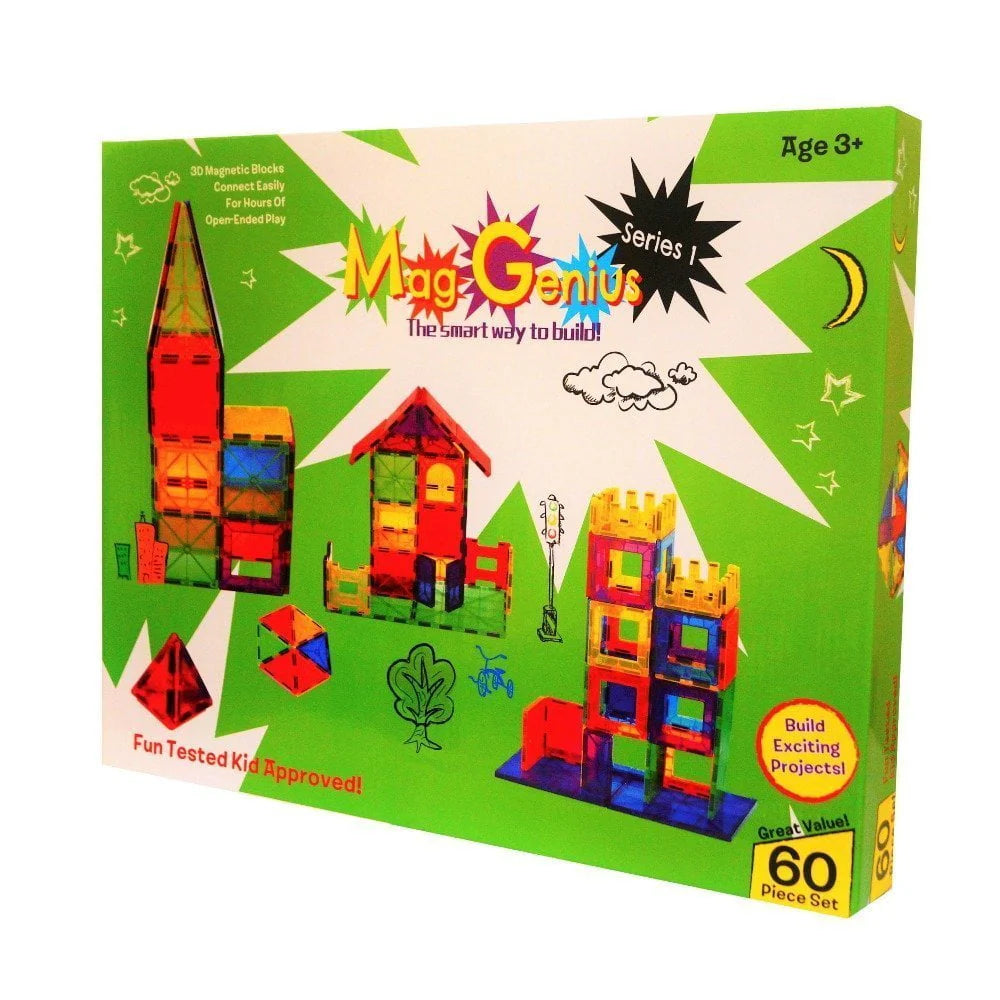 Set of 60 Pieces Magnet Tiles Blocks T154
