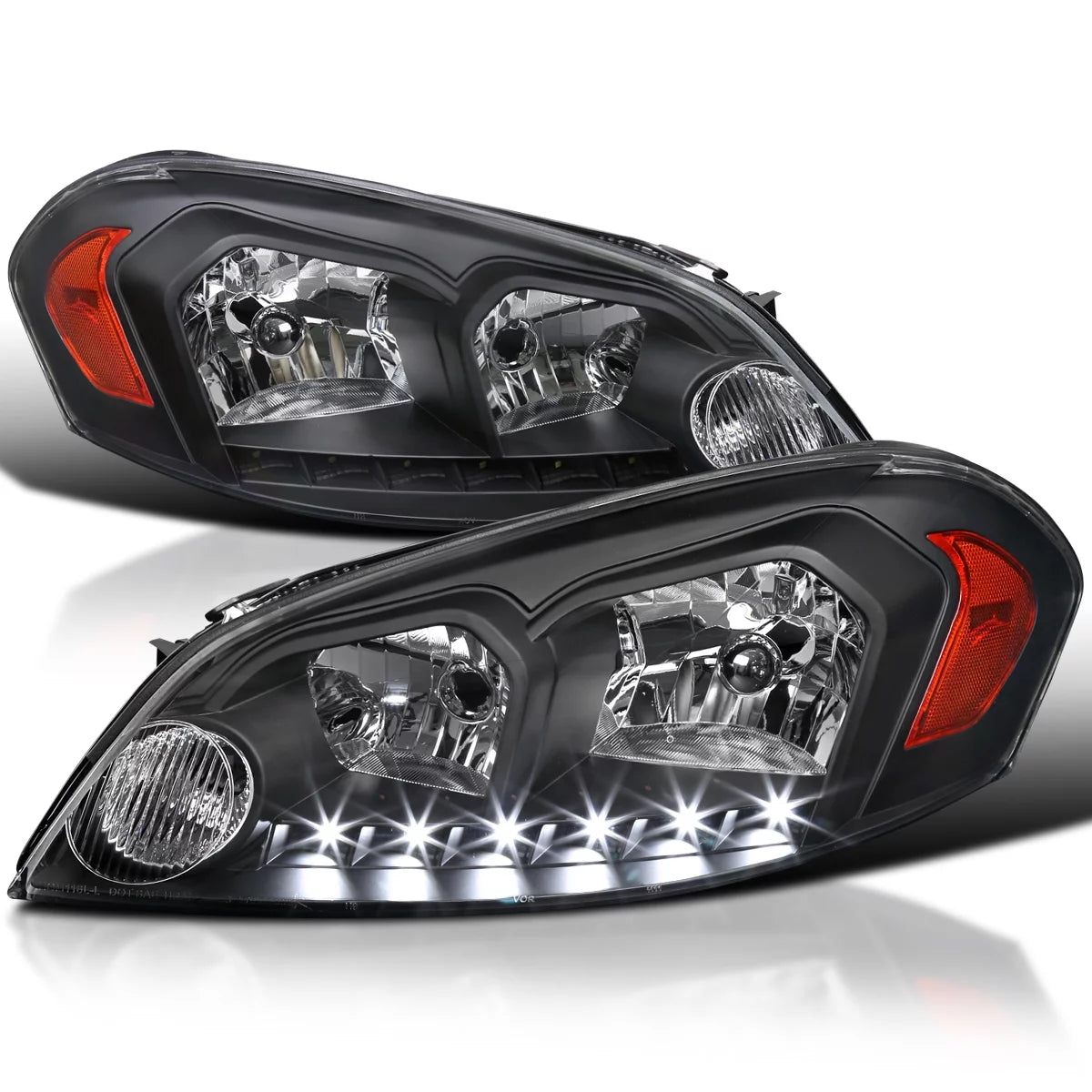 Black Clear SMD Led Headlights for Chevy Chevrolet Impala 2006-2013 G8337