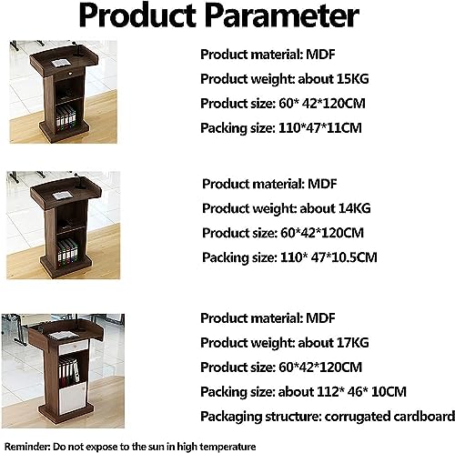 Wood Stand Floor Standing Podium with Storage Shelf I514001
