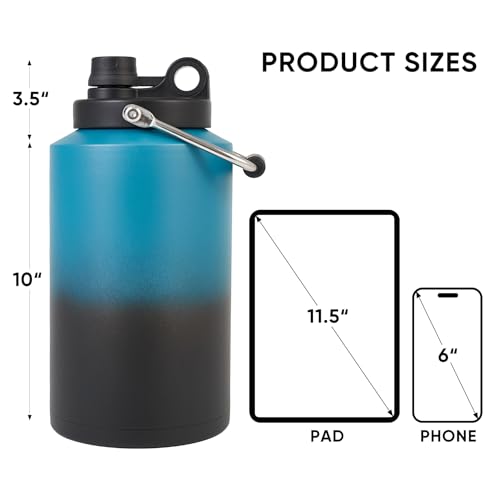 Insulated Gallon Jug, 128oz Stainless Steel Double Vacuum Water Bottle M8129