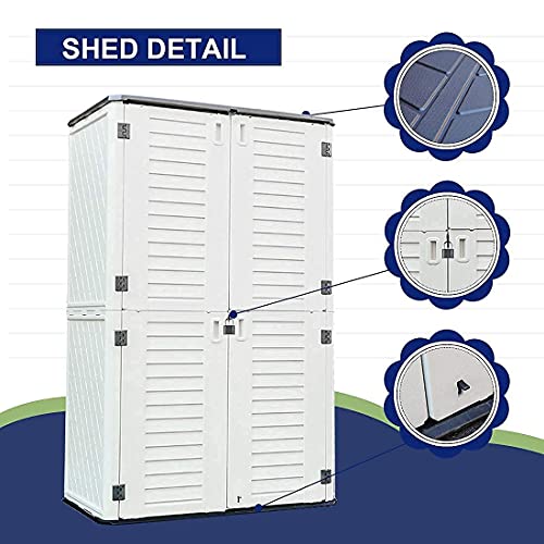 Dark Brown Resin Outdoor Storage Cabinet 52 Cu.ft D8386