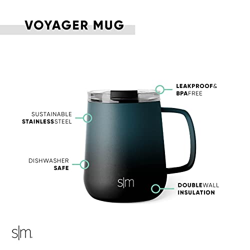 12oz Insulated Stainless Steel Travel Coffee Mug with Lid and Handle V1432