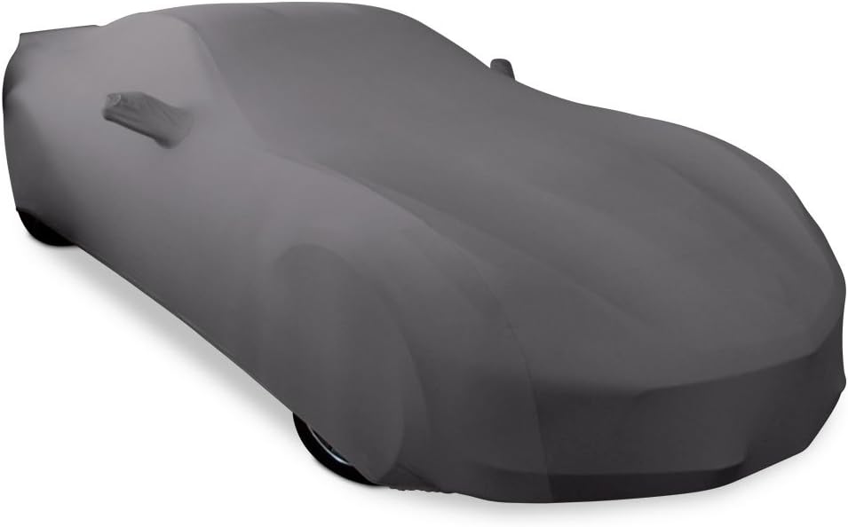 Dark Red Satin Stretch Indoor Car Cover D568