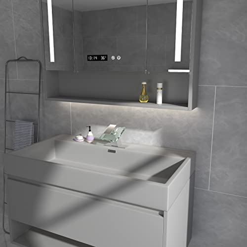 Black Bathroom Faucet Glass Waterfall Single Handle Sink Faucet Matte Black M947343