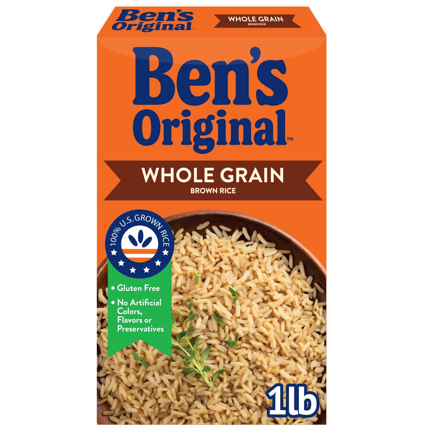 Whole Grain Brown Rice, 1 LB Box (Pack of 12) T7077