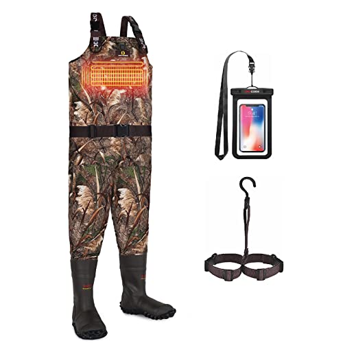 Waterproof Fleece-Lined Insulated Chest Waders with 1600g Boots U72913