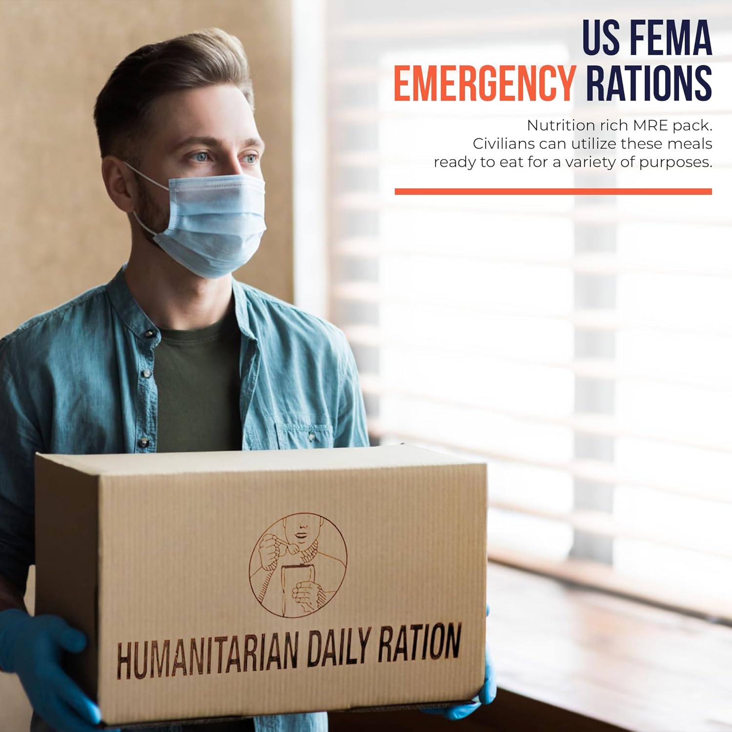 MRE 1 case of 10 pack/ 20 Humanitarian Meals Ready to Eat R795245