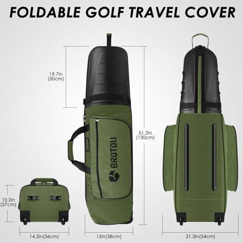 Golf Travel Bag with Tank Wheels and ABS Hard Shell D8277