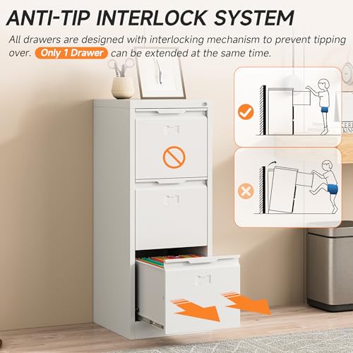 3 Drawer Black Metal Locking File Cabinet N44014