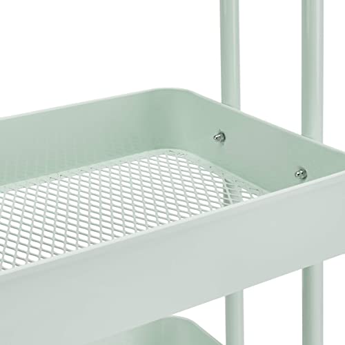 White 3-Tier Rolling Utility Cart with Lockable Wheels G67193