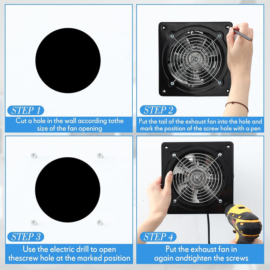 Black 6 Inch Exhaust Fan with Switch and Damper U798105