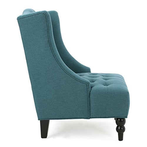 Teal Button-Tufted Fabric Accent Chair G681