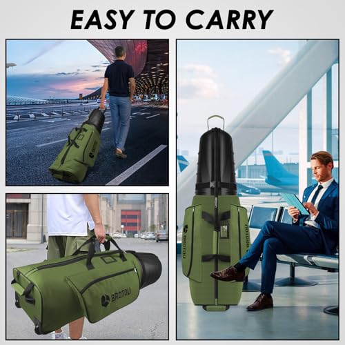 Golf Travel Bag with Tank Wheels and ABS Hard Shell D8277