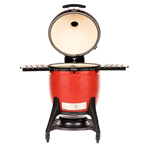 24-inch Ceramic Charcoal Grill and Smoker with Cart X617384